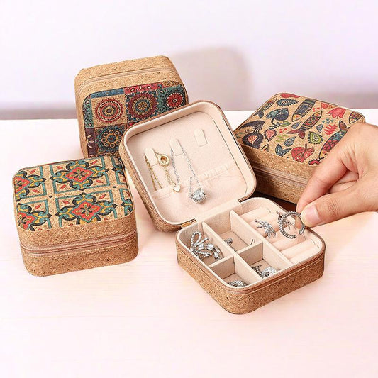 Cork Travel Jewelry Case